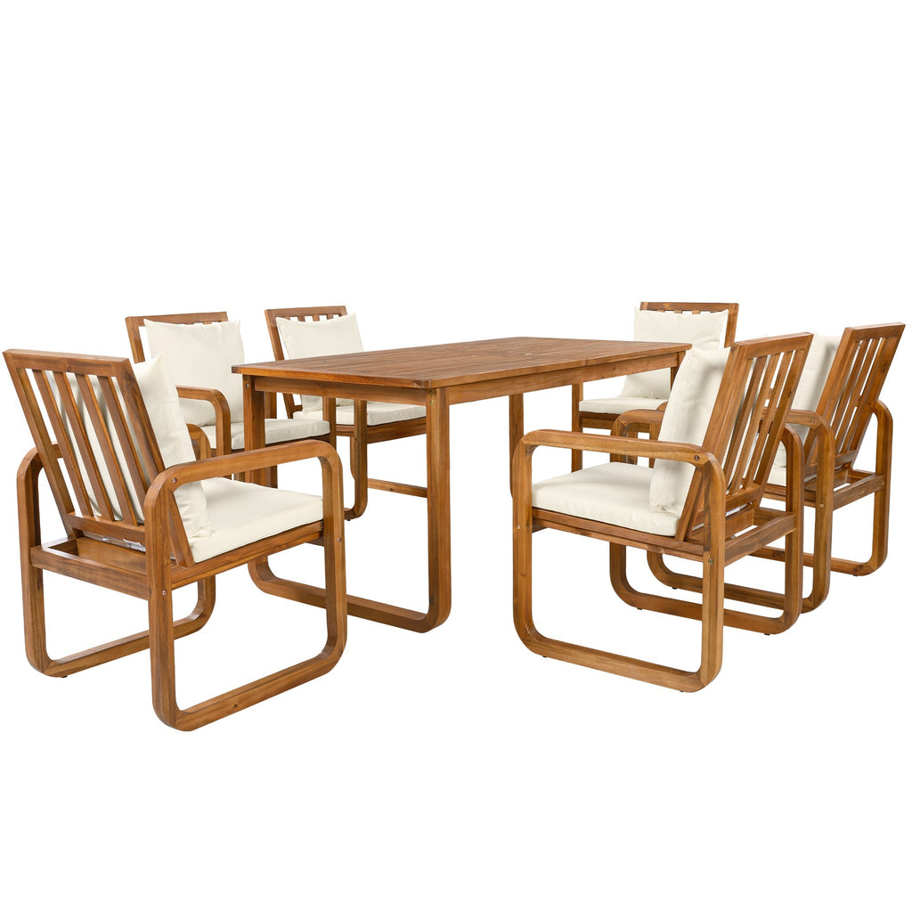 7 Pieces Patio Dining Set Outdoor Dining Table and Chairs