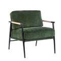 Modern Accent Chair With Plush Cushions and Wooden Armrests