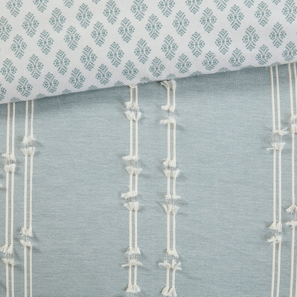 King/Cal King 3 Piece Cotton Jacquard Duvet Cover Set