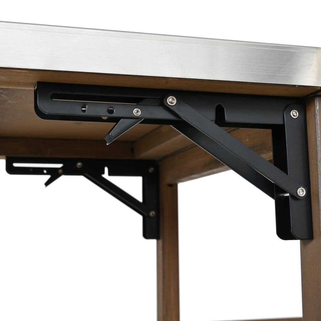 54.33' Farmhouse Rolling Outdoor Kitchen Cart