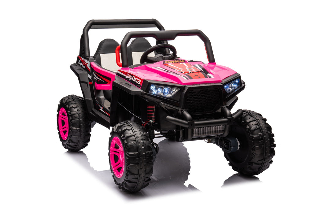 12V7A*1 30W*4 Four-Wheel Drive Seat One Button Start, Forward And Backward, High And Low Speed, Music, Front Light, Power Display, Two Doors Can Open, 2.4G R / C, Seat Belt Four Wheel Absorber