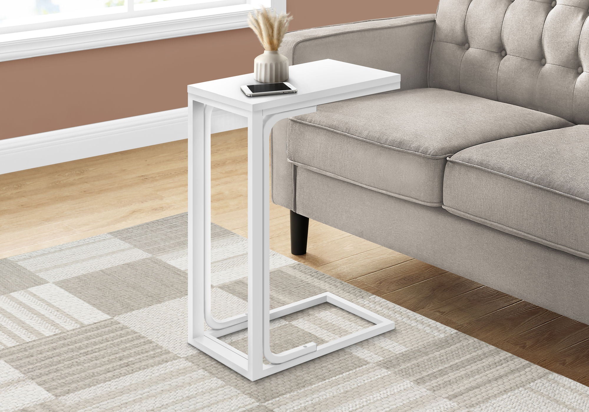 Accent Table, C-Shaped Modern Design