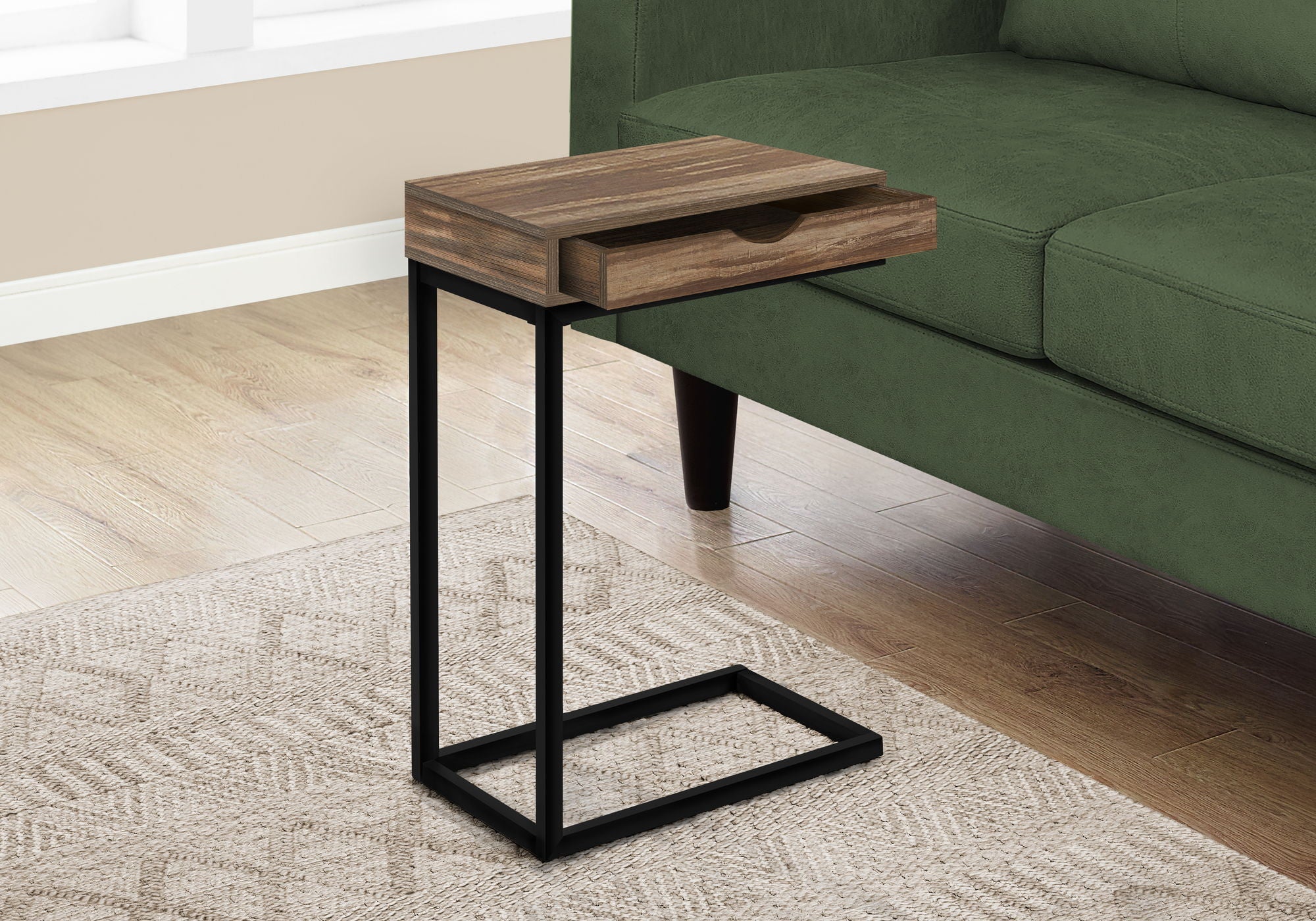 Accent Table, C - Shaped Contemporary Elegant Design