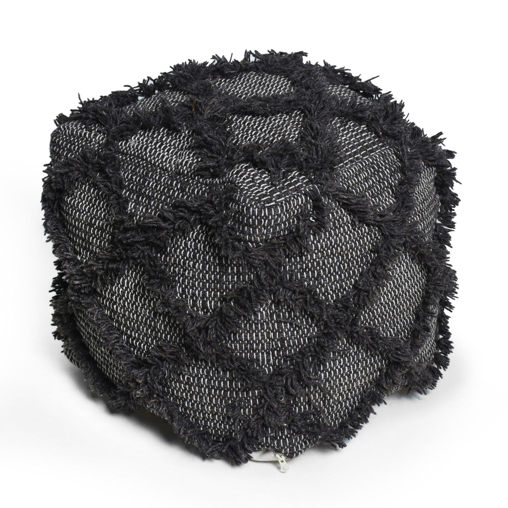 Jumanji - Handcrafted Wool And Cotton Pouf - Brown