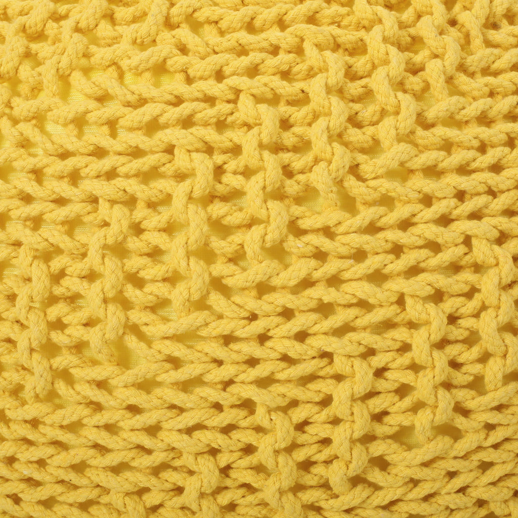 Bordeaux - Knitted Round Pouf Ottoman