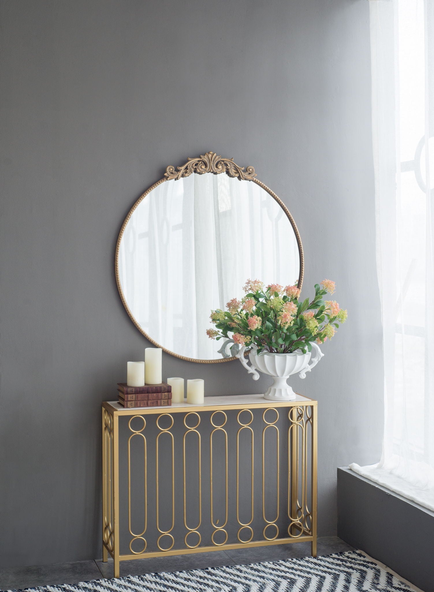 Classic Design Mirror With Baroque Inspired Frame