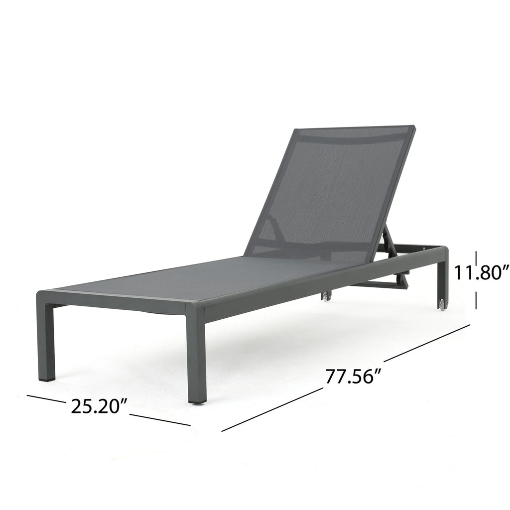 Outdoor Patio Chaise Lounge with 5 Reclining Positions