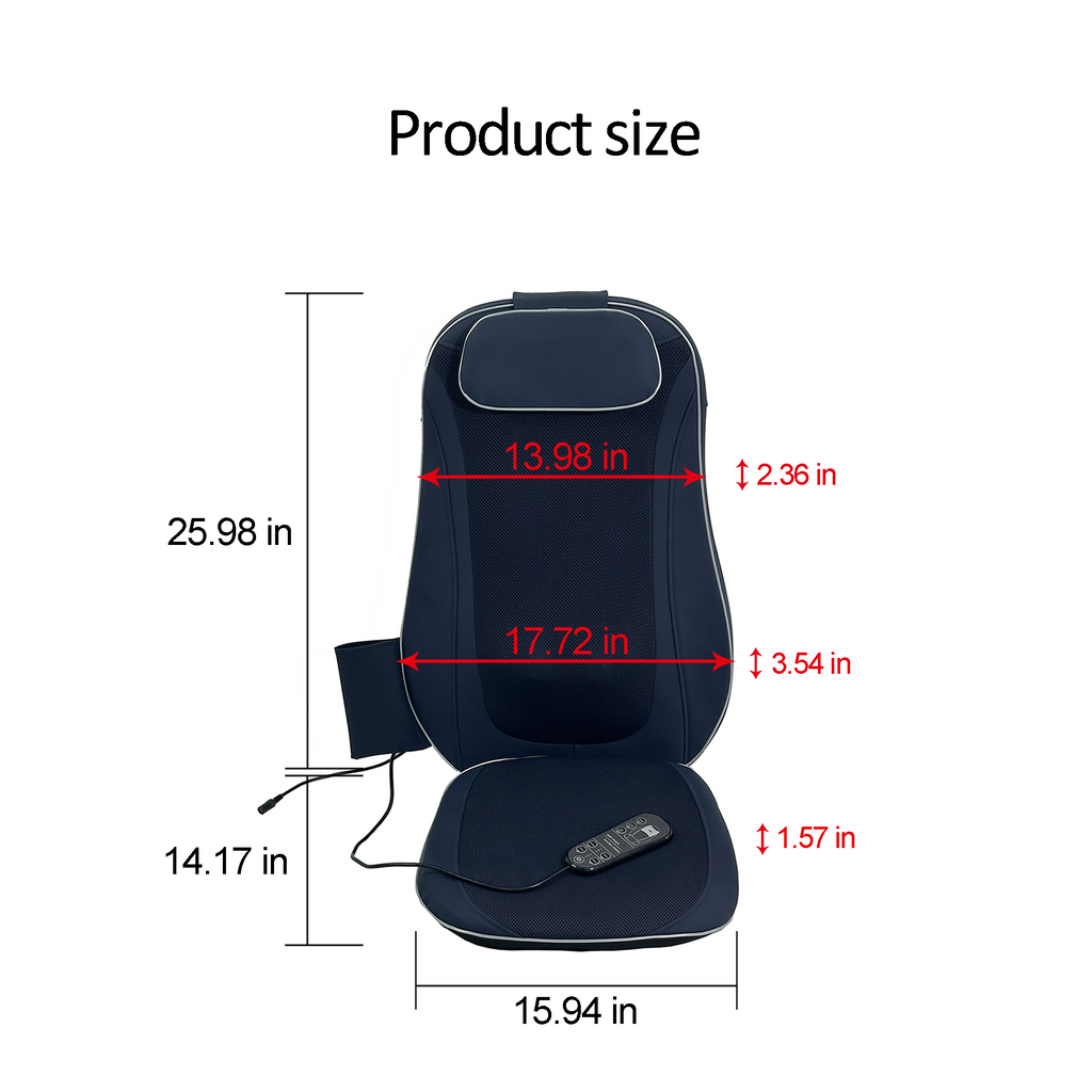 Shiatsu Back Massager with Kneading and Heating-Dark Blue