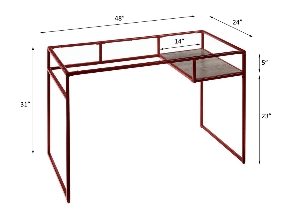 Yasin Glass Top Writing Desk