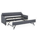 Size Upholstered Daybed With Trundle And USB Charging Armrest