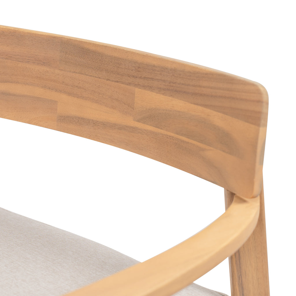 Mallorca Acacia Wood Club Chair With Seat Cushion