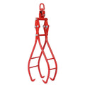 Heavy-Duty 4 Claw Timber Log Lifting Tongs Grabber - Red
