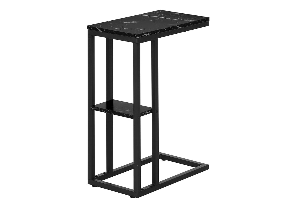Accent Table, C-Shaped, Marble Look Contemporary & Modern Convenient Design