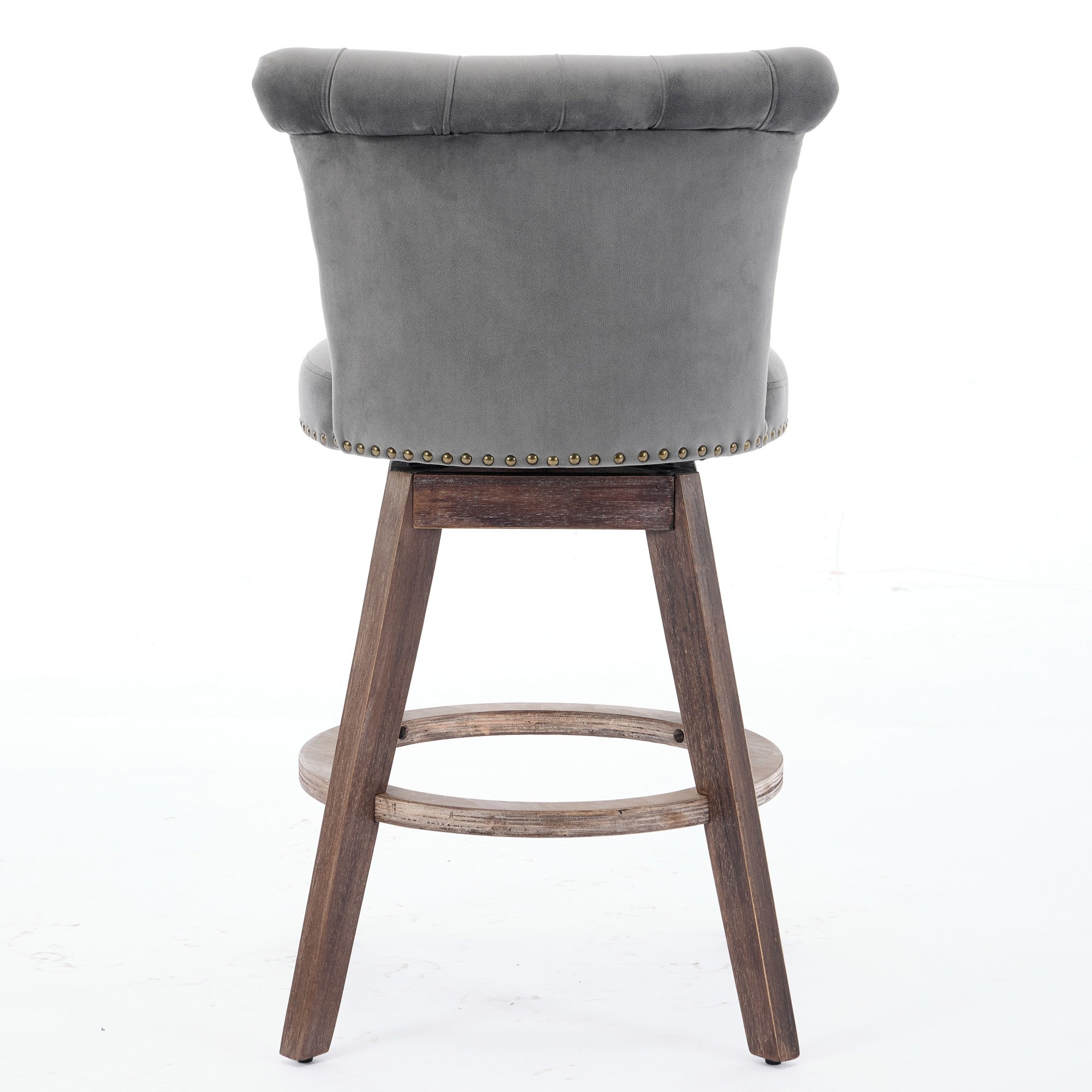 26" Counter Height Bar Stools Set of 2 with 360° Swivel and Velvet Upholstery