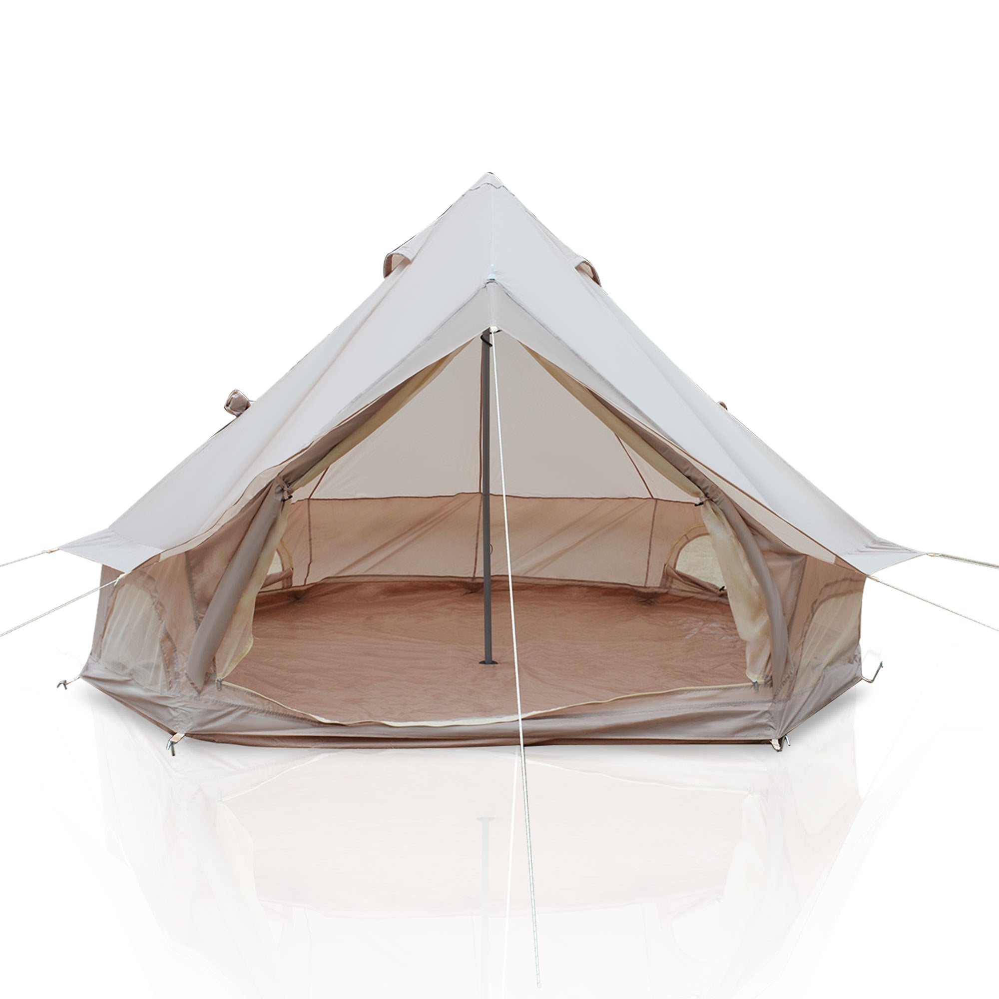 4 Season Bell Tent 9.8 FT Beige Waterproof Glamping Yurt Tent