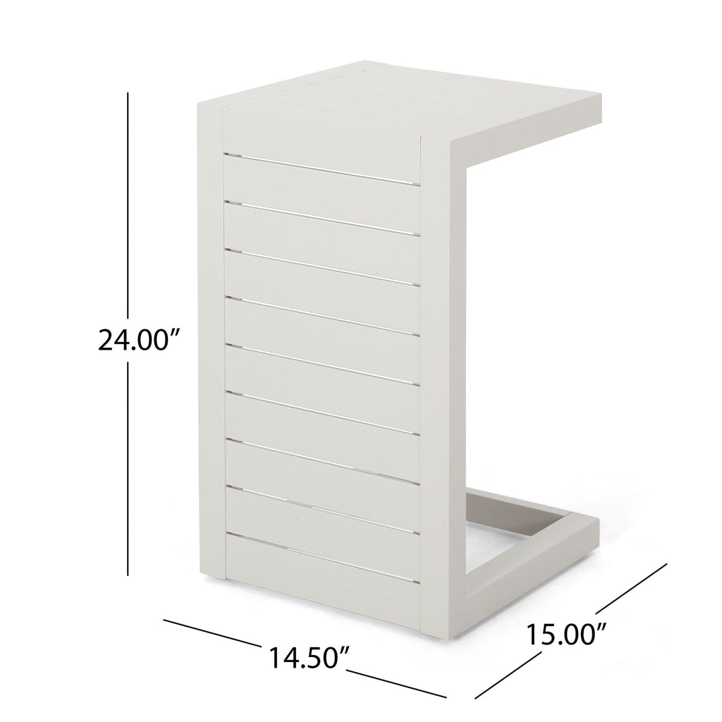 Aluminum Outdoor C-Shaped Side Table for Patio