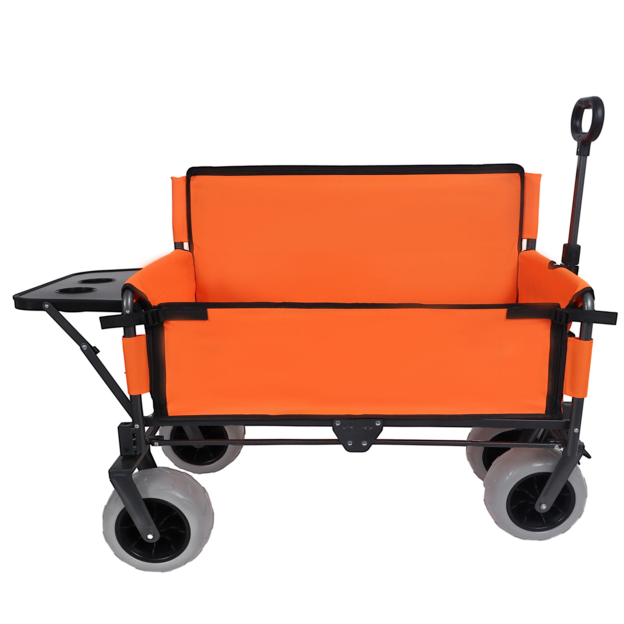 3 in 1 Folding Wagon with Bench Seat and Rear Tabletop - Orange