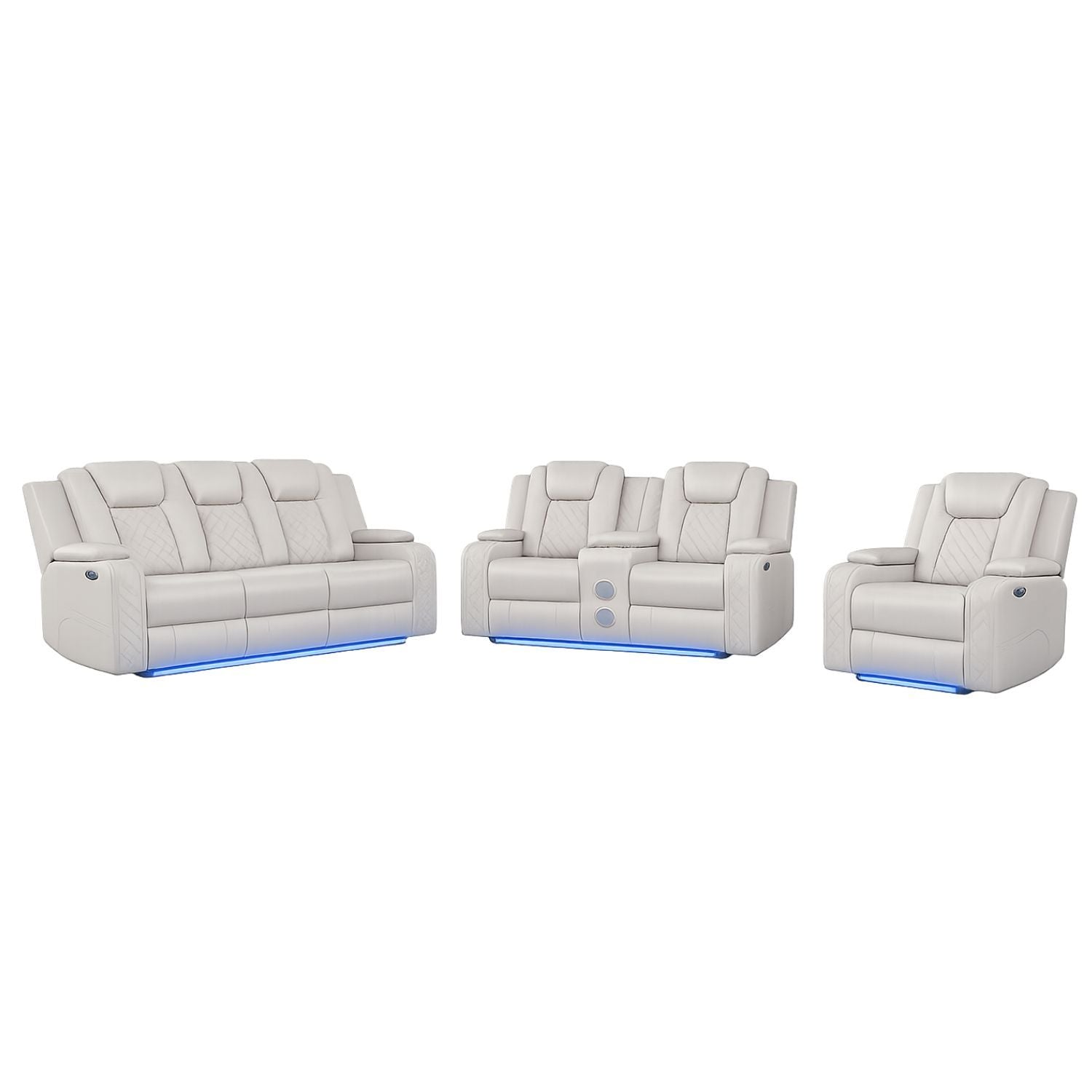 Benz - LED & Power Recliner With Adjustable Headrests And Ambient LED Lighting