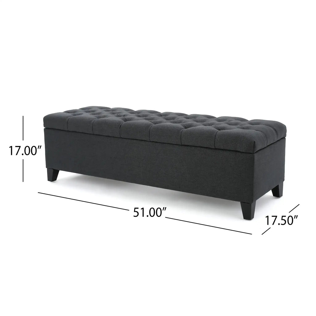 Glouster Contemporary Storage Ottoman with Button Tufted Design