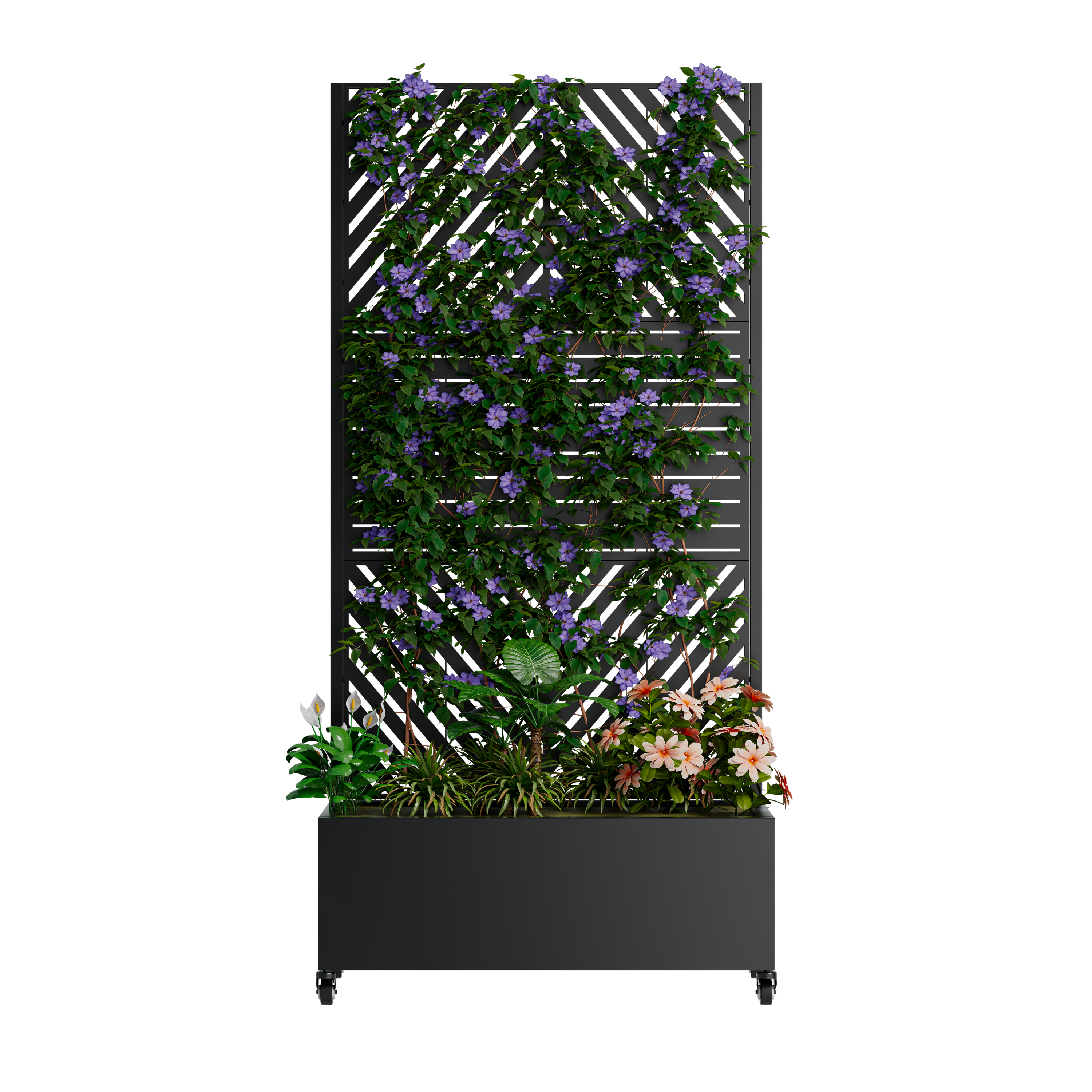 Metal Planter Box with Trellis, 73'x35'x16 Raised Garden Bed