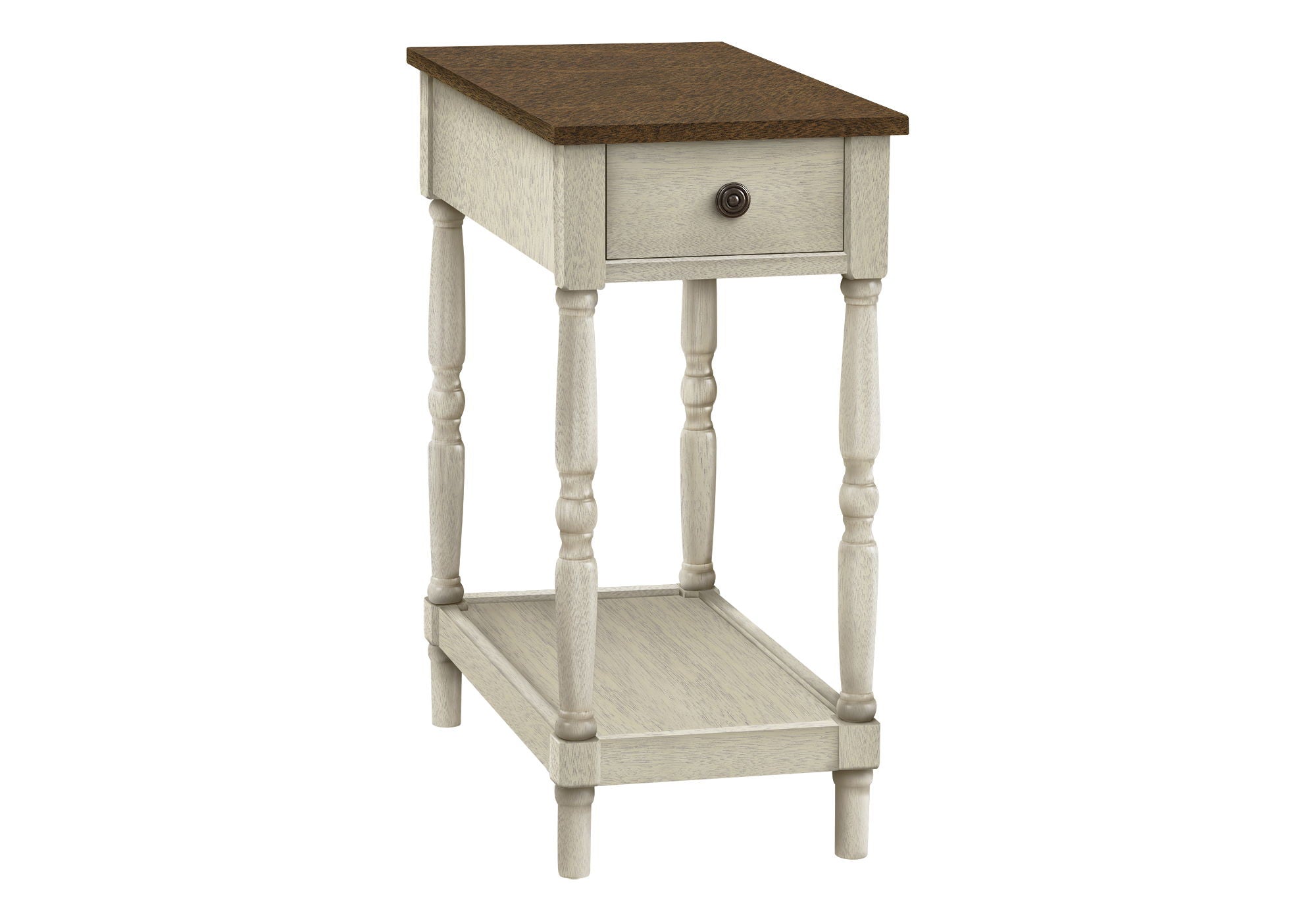 Accent End Table with 2 Tiers and Storage Drawer