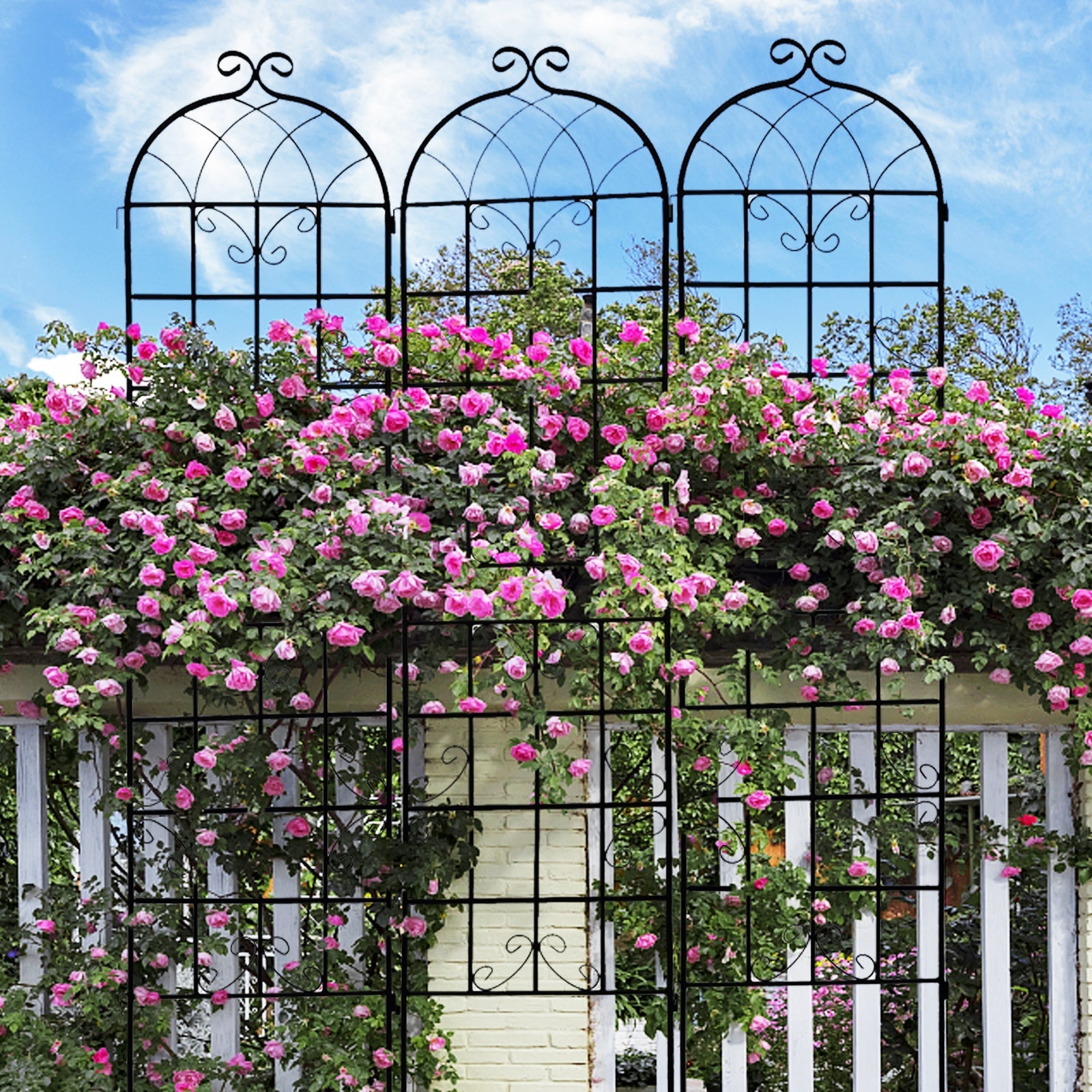 Metal Garden Trellis 4 Pack Rustproof Climbing Plant Supports