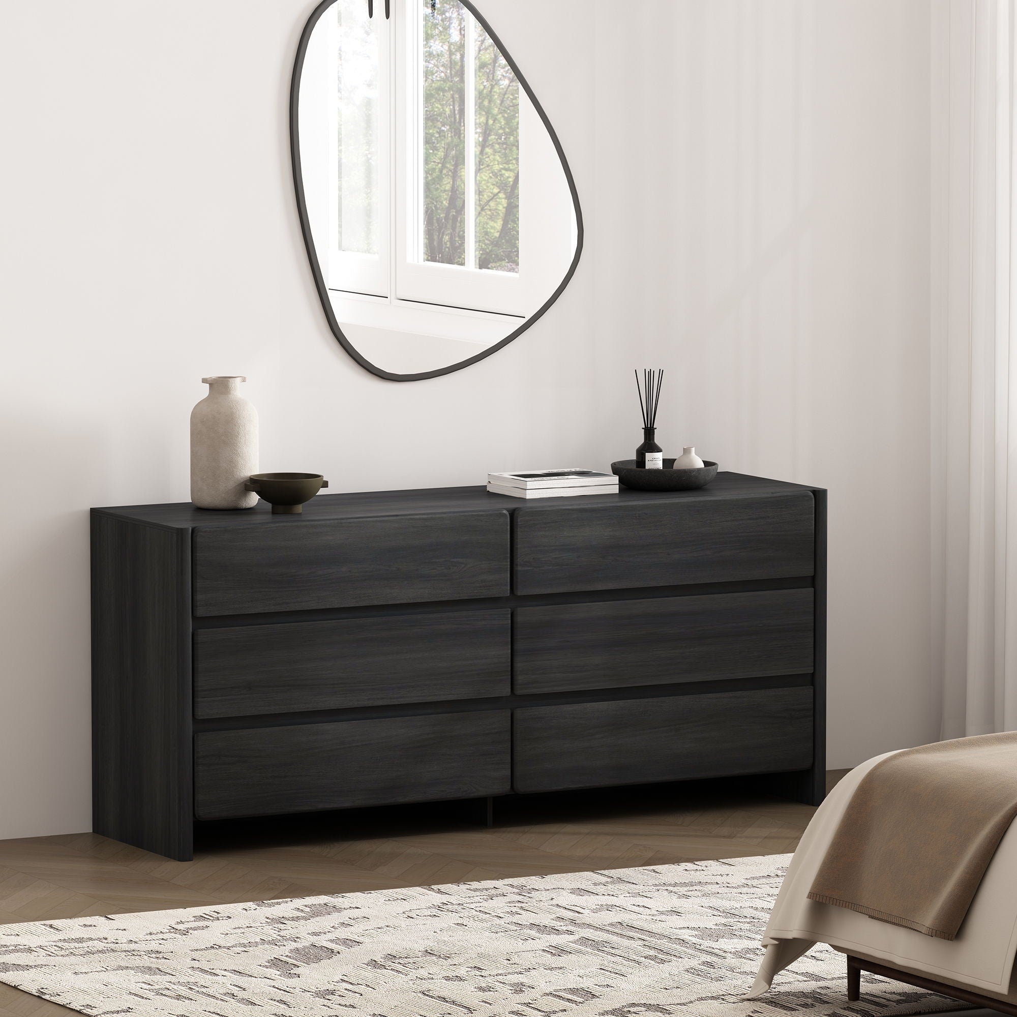 Linda - Double Wide Dresser With 6 Drawers