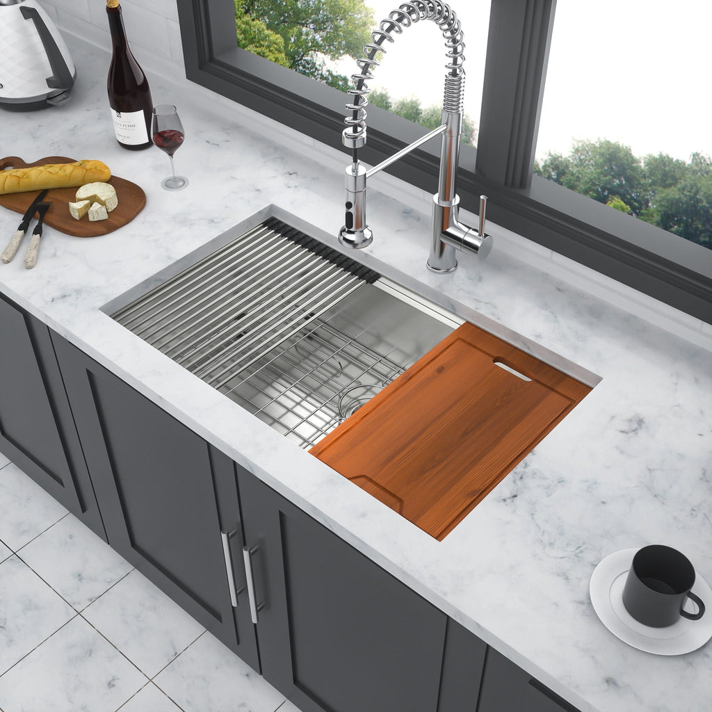 Single Bowl Undermount Workstation Kitchen Sink with Accessories