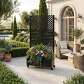 Metal Planter Box with Trellis, 73'x35'x16 Raised Garden Bed