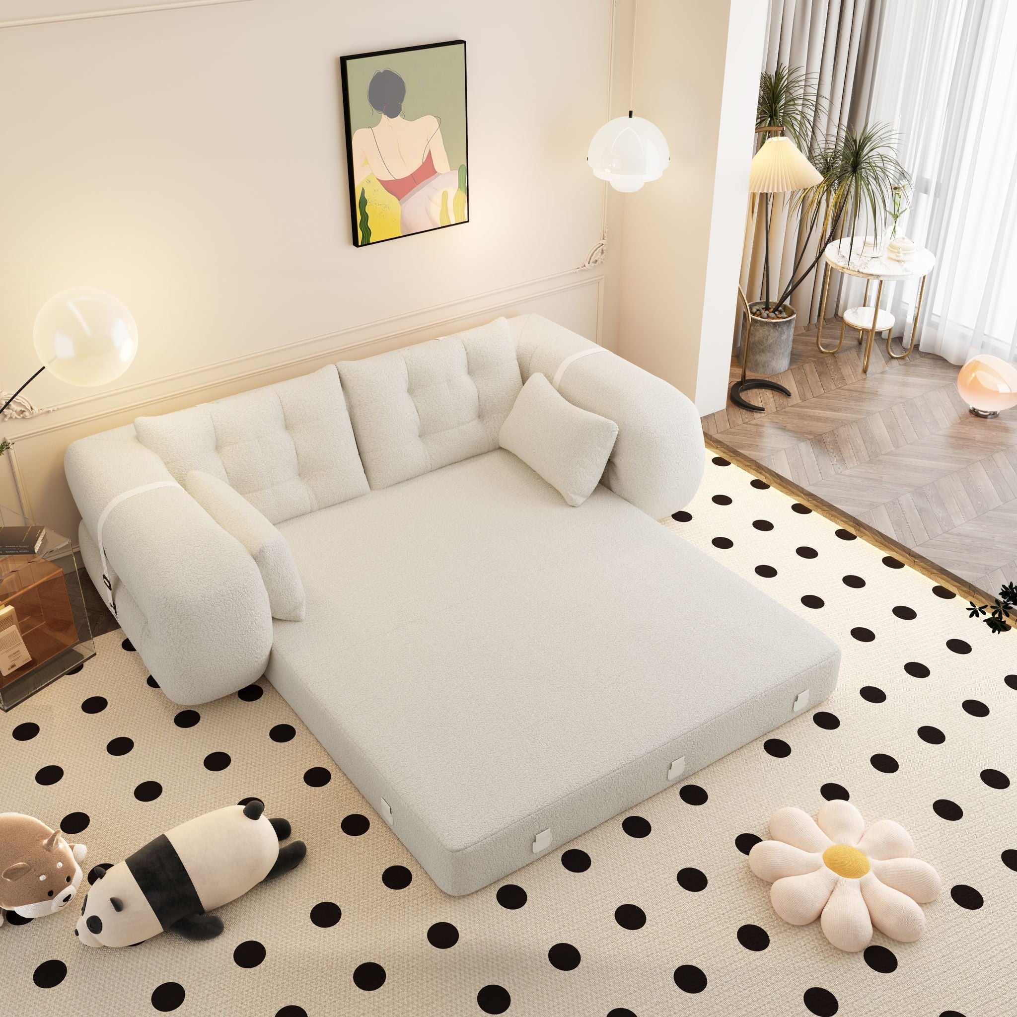 Human Dog Bed Multi Functional Foldable Sofa Bed 3 In 1