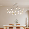 41" White & Golden Modern Chandelier Light Fixture