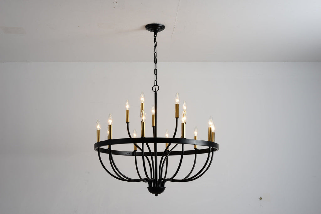 18-Light Industrial Iron Candle Chandelier