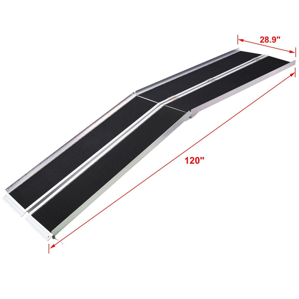 Portable And Foldable Wheelchair Ramp With Non-Skid Surface