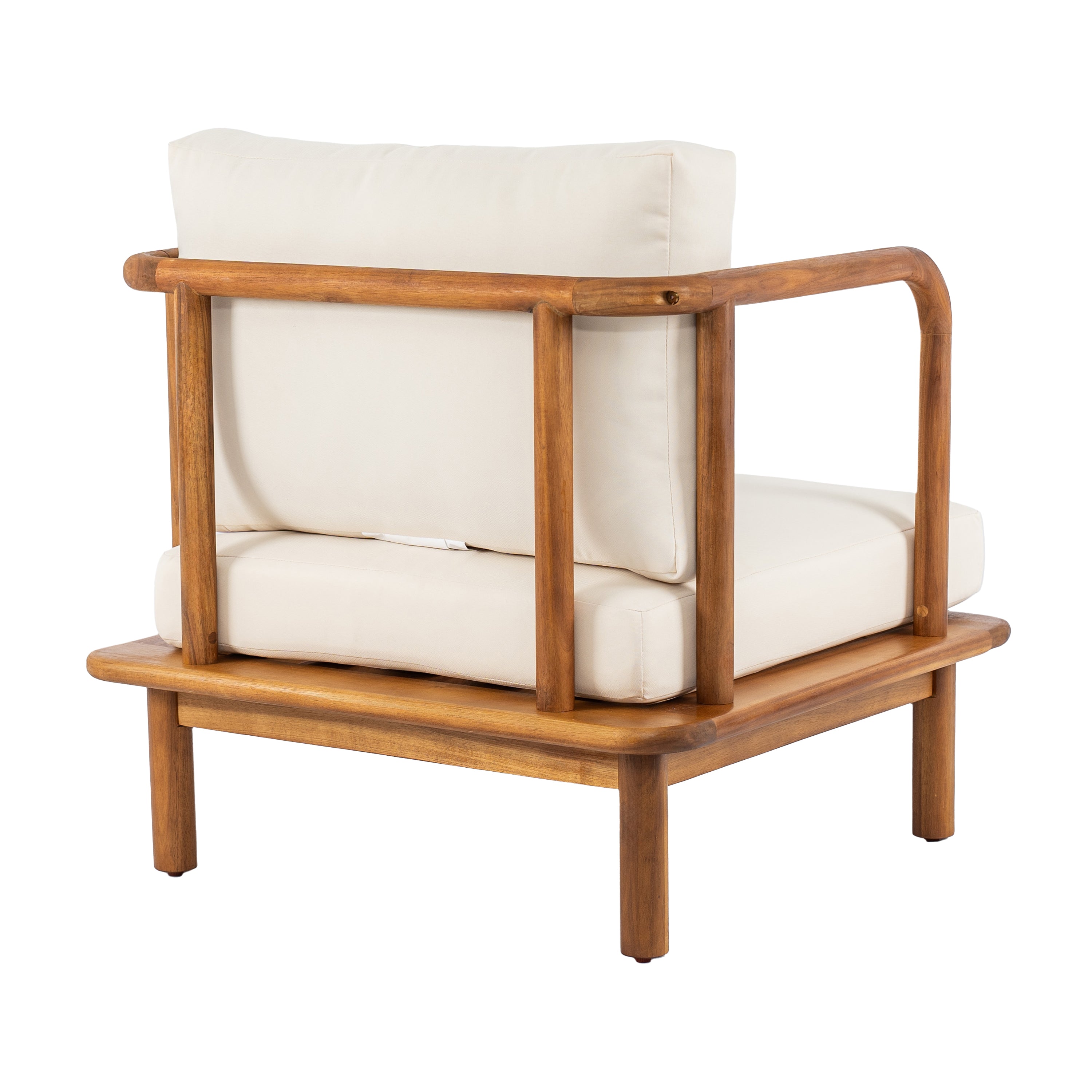 Canape Acacia Club Chair with Cream Cushion Set of 2