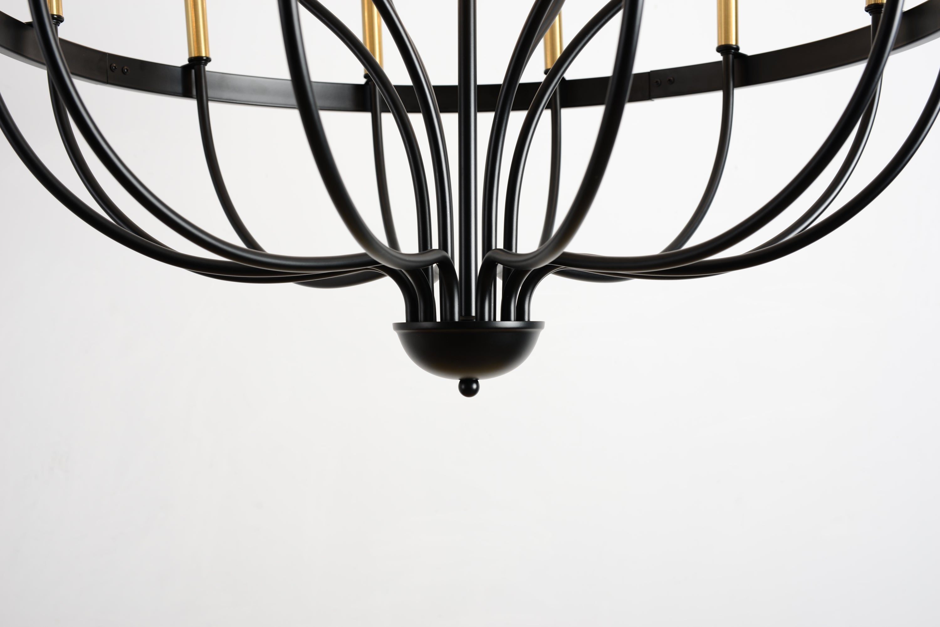 15-Light Industrial Iron Candle Chandelier Modern Farmhouse Pendant Light