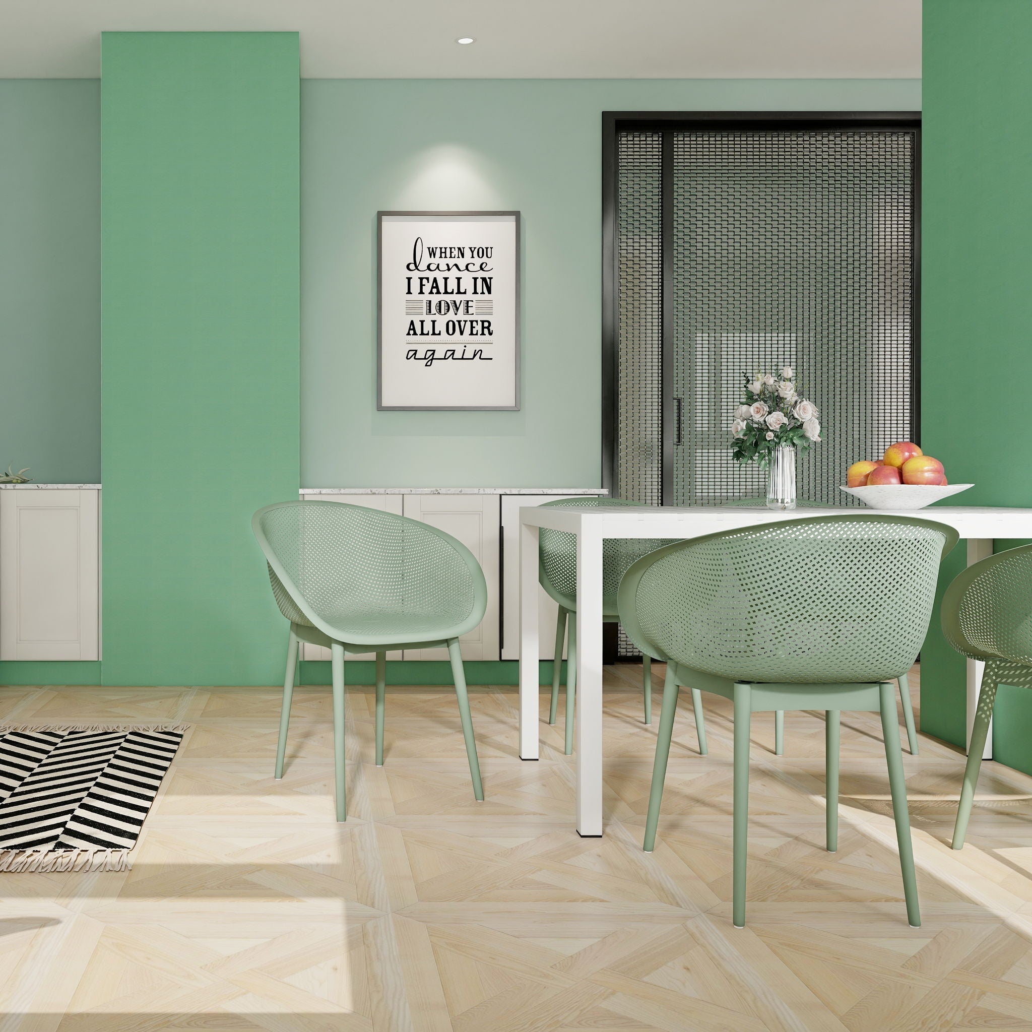 2 Piece Durable Single Chair With Hollow Out Design