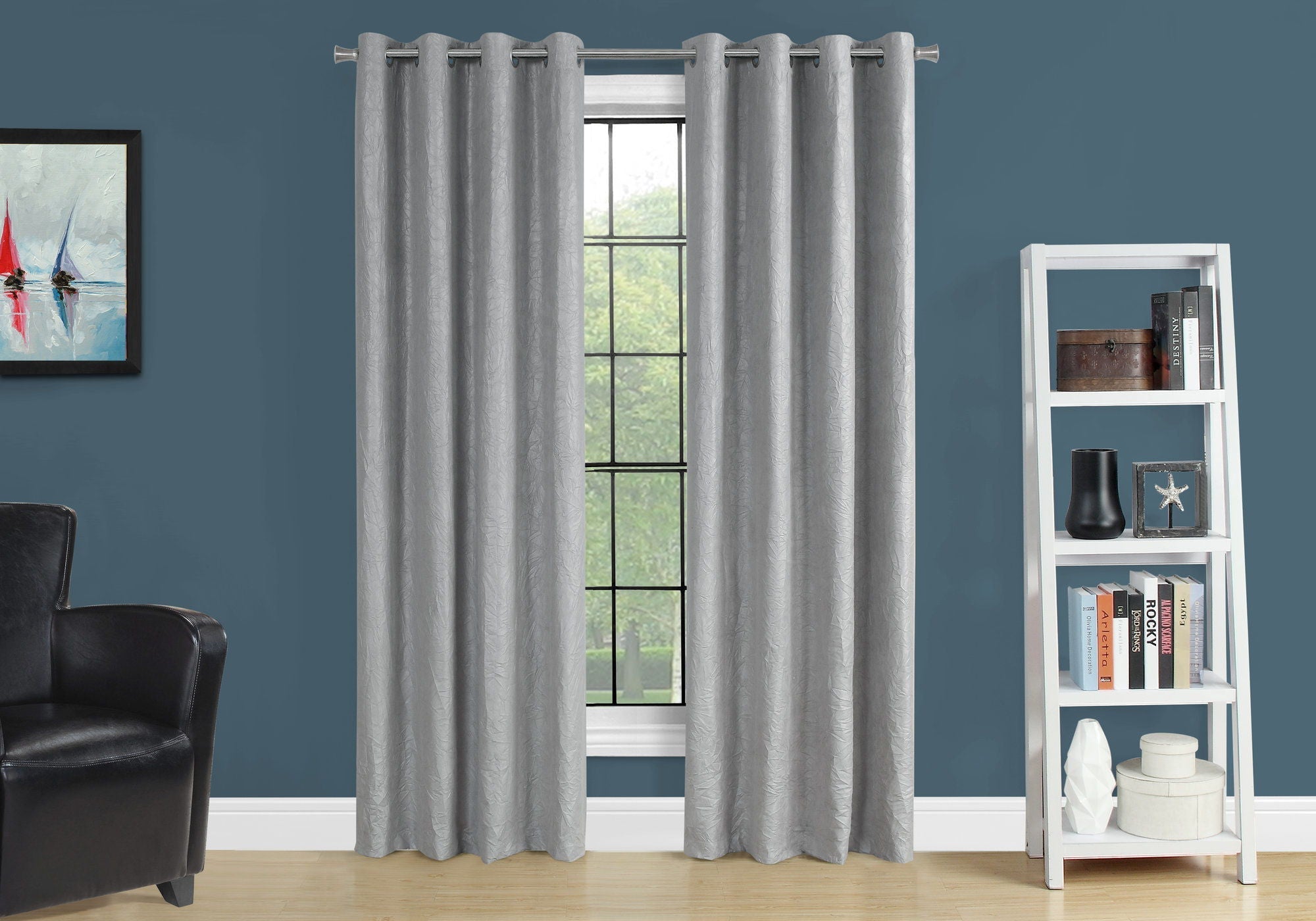 2 Pieces Set Room Darkening Curtain Panels with Grommet