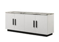 Matilda Cabinet Console Table with White Faux Marble Top