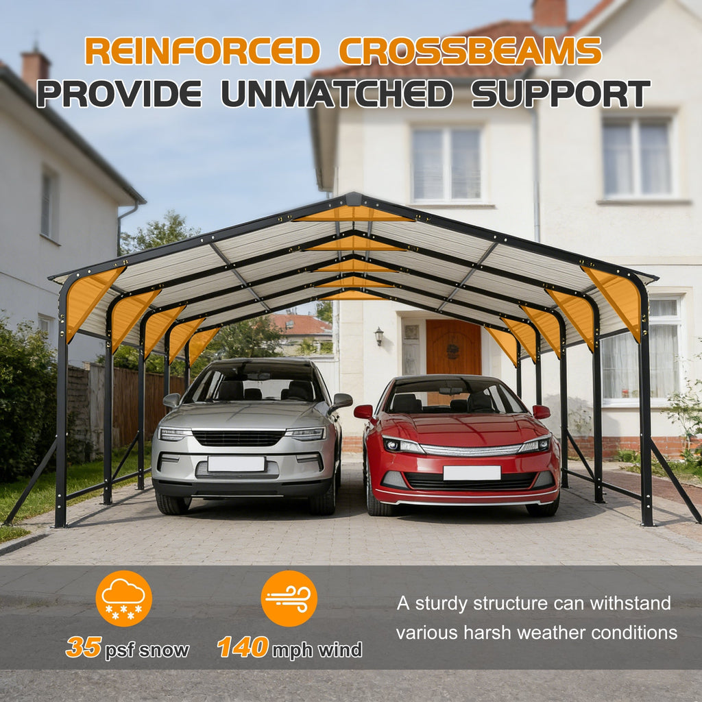 20'x20' Galvanated Steel Carport Canopy