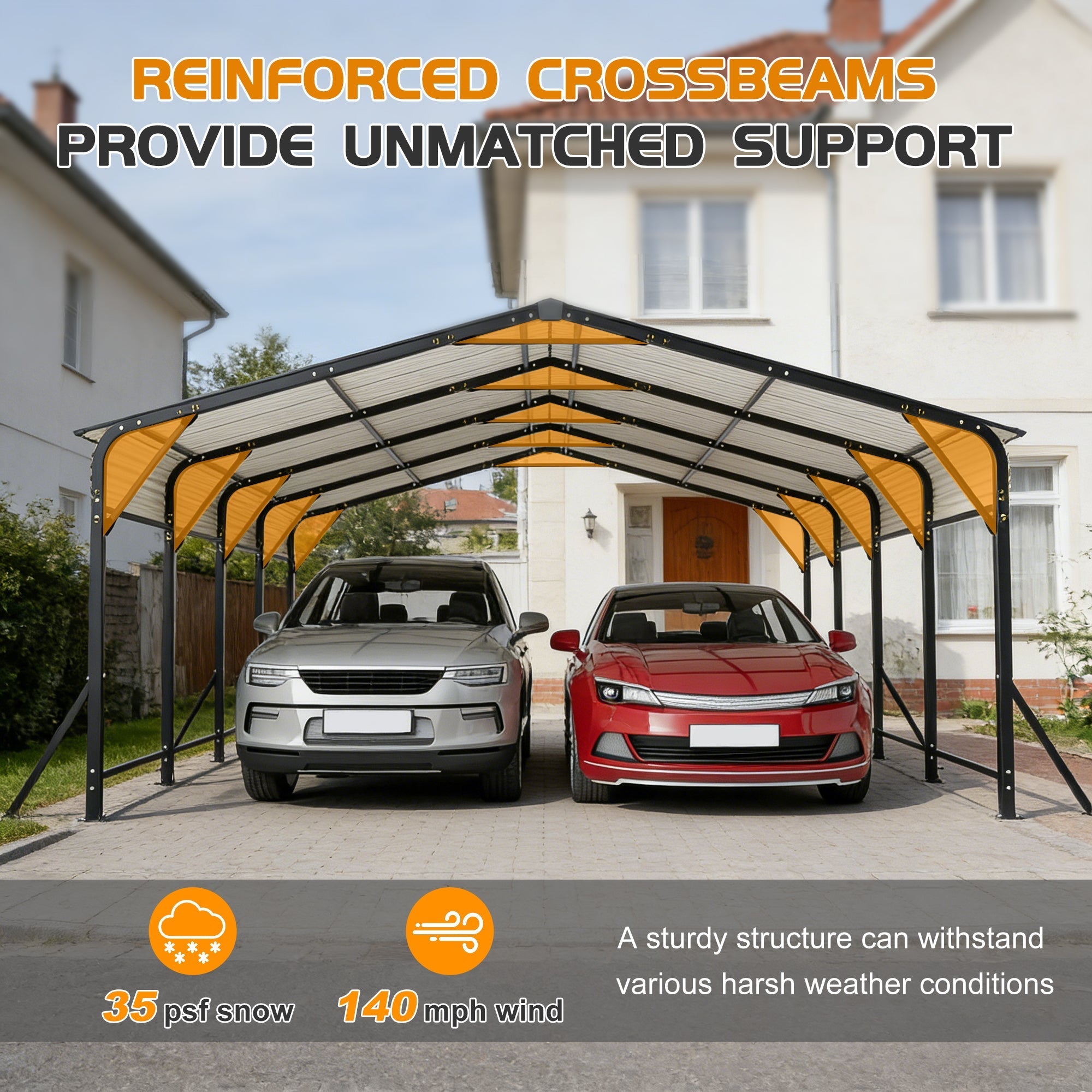 20'x20' Galvanated Steel Carport Canopy