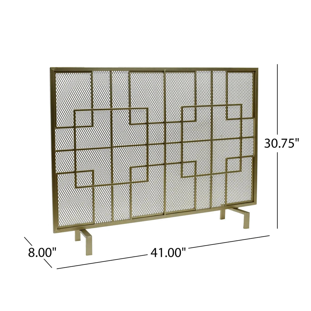 Dorothy Modern Single Panel Iron Fire Screen