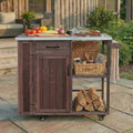 Outdoor Kitchen Island Fir Wood Prep Station