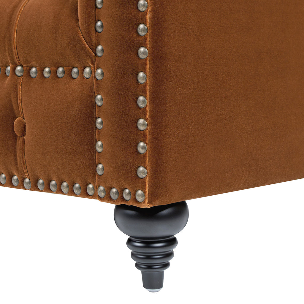 Alto 88' Tufted Chesterfield Sofa, Burnt Orange  Performance Velvet