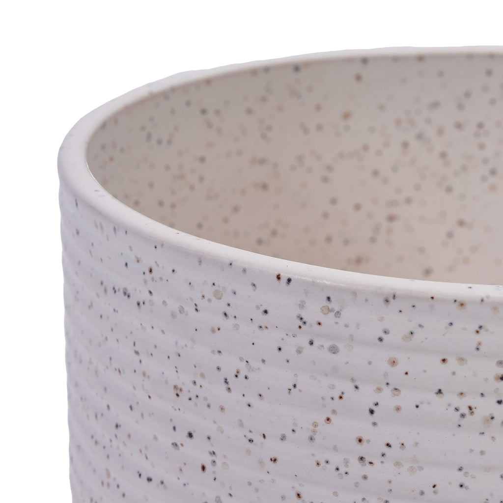 2 Pieces Ceramic Flowerpot Set, Milk White