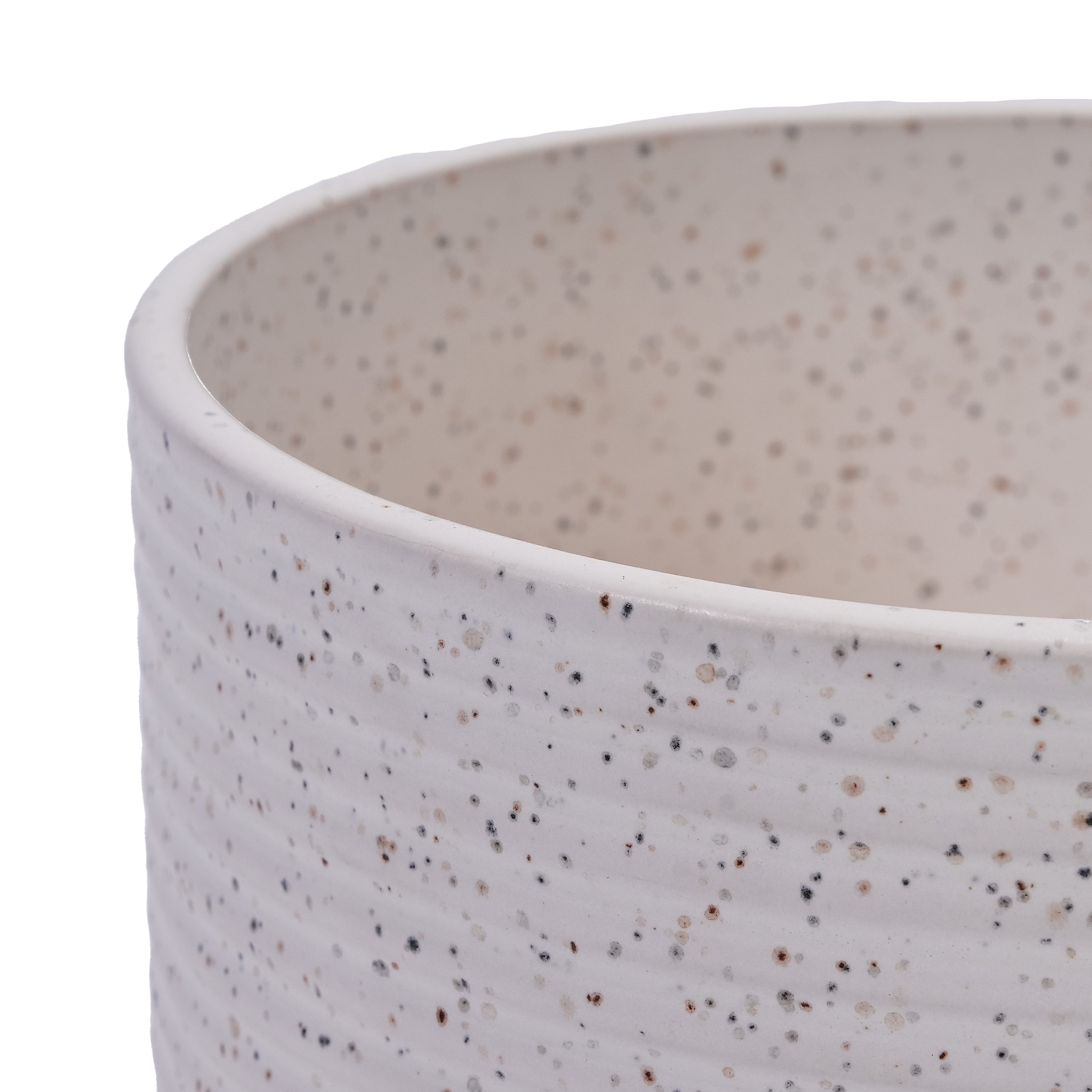 2 Pieces Ceramic Flowerpot Set, Milk White
