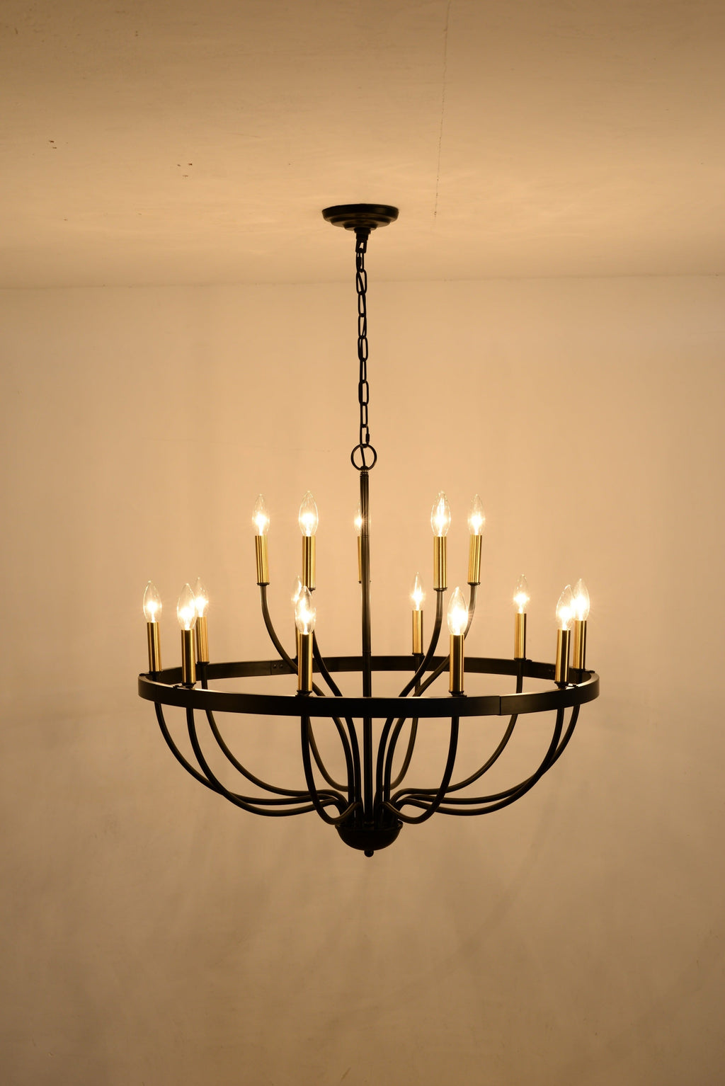 18-Light Industrial Iron Candle Chandelier