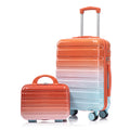 2 Pc PC Spinner Wheel Luggage Set with Gradient Color and Lock