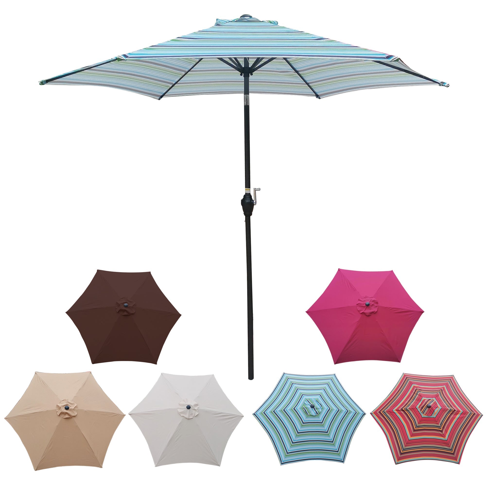 9FT Umbrella Blue Stripes