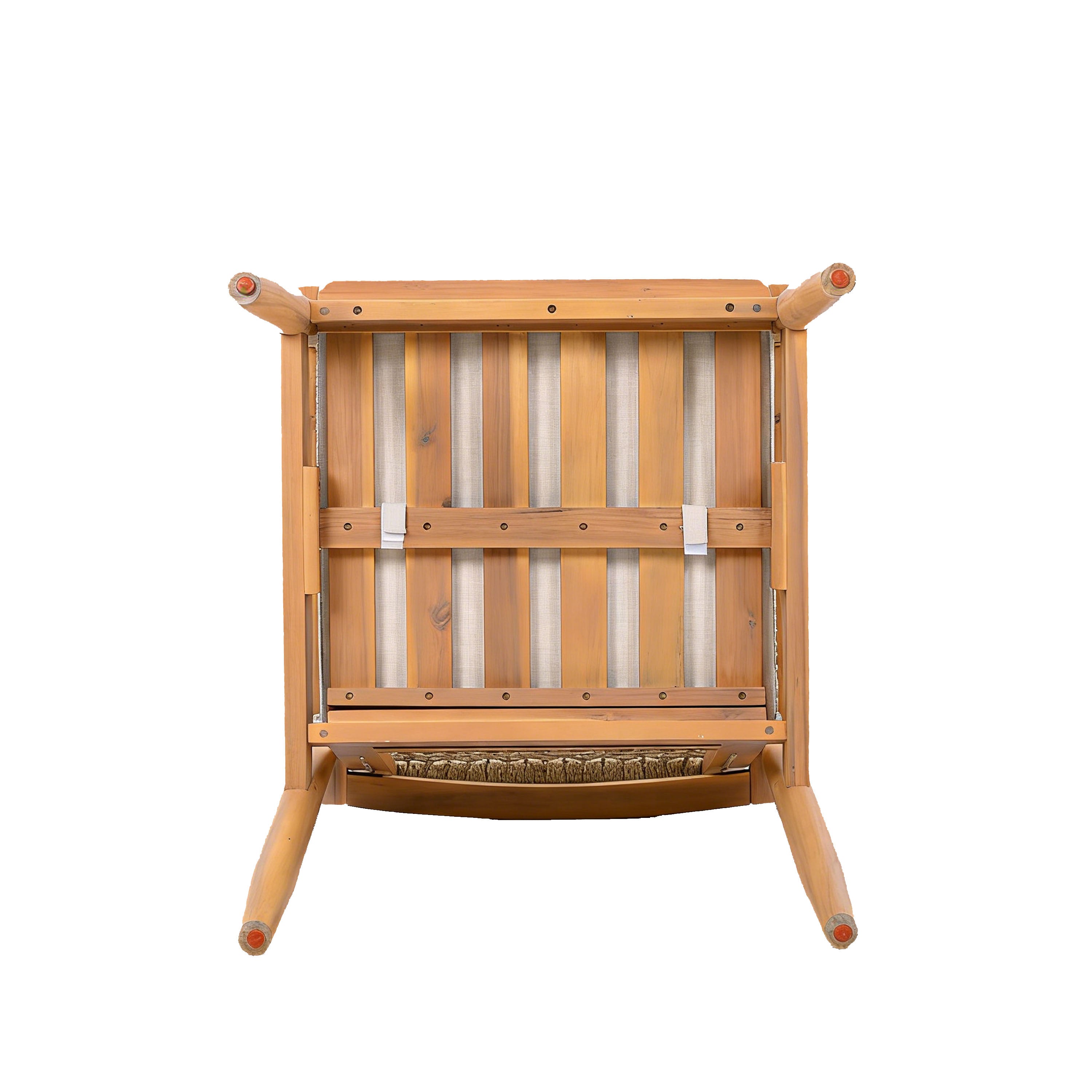Outdoor Dining Chairs Set of 2 with Acacia Wood and Rope Design