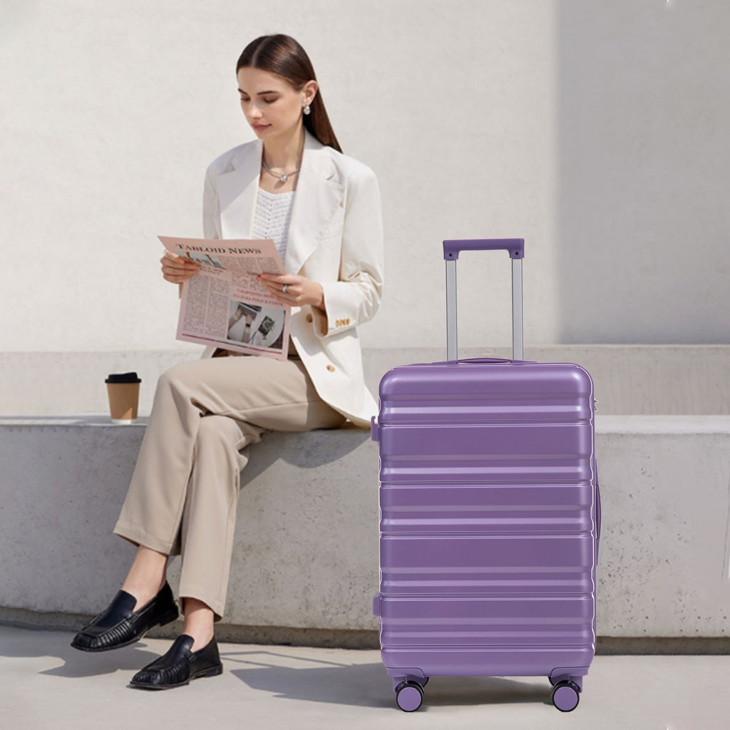 HIFINE Tourist 3-Piece ABS Spinner Wheel Luggage Set (Purple)